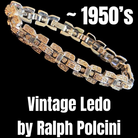 Vintage Signed Rhinestone Baguette Bracelet ~1950’s